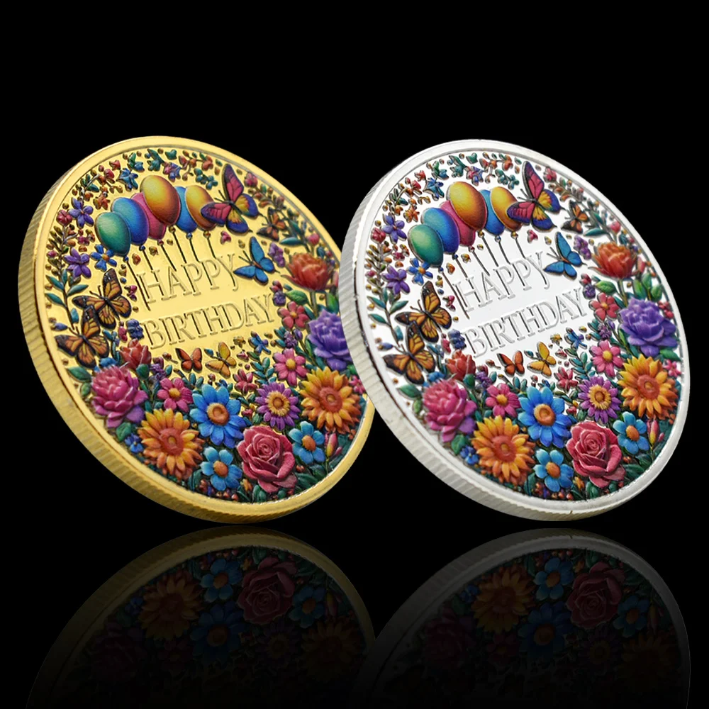 Металлическая памятная монета из цинкового сплава с днем рождения