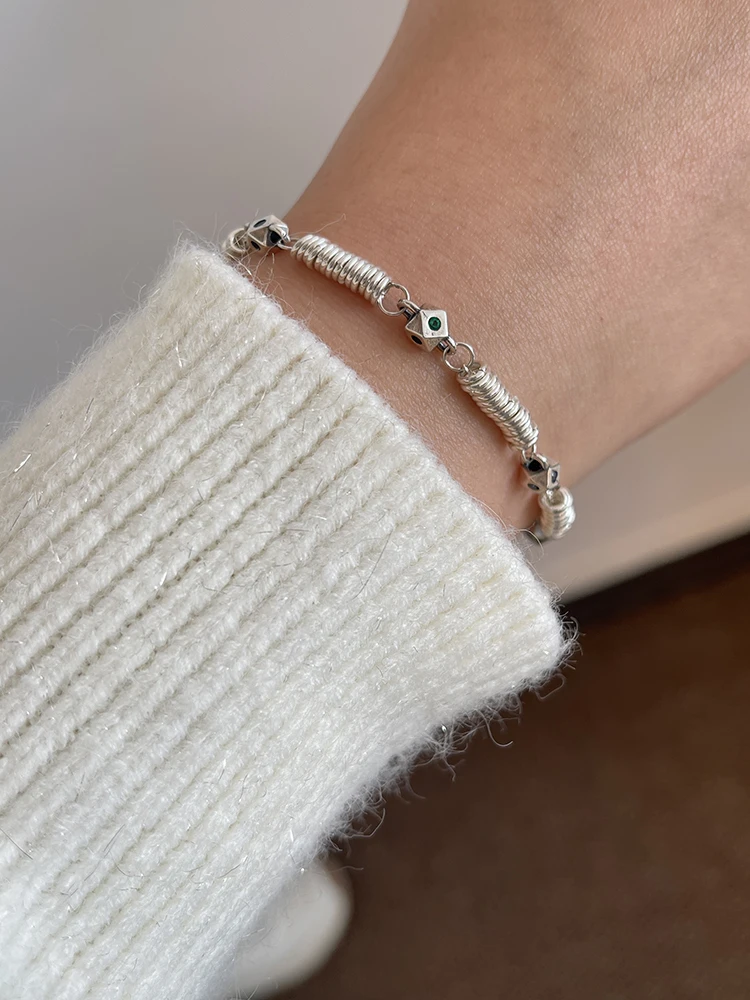 Браслет из сломанного серебра для тяжелой промышленности браслет с полным