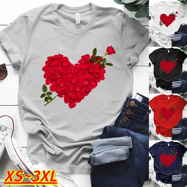 

Женская футболка с коротким рукавом, круглым вырезом и цветочным принтом