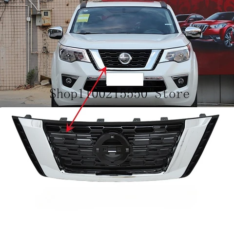 Передние гоночные решетки, решетка бампера, матовый черный, оригинальный стиль, подходит для Nissan Terra 2018-2020, передняя средняя решетка из АБС-пластика