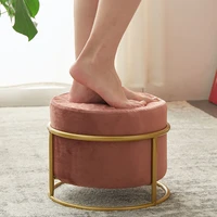 small stool home living room sofa stool coffee table stool nordic round stool luxury fabric wear shoe stool low stool