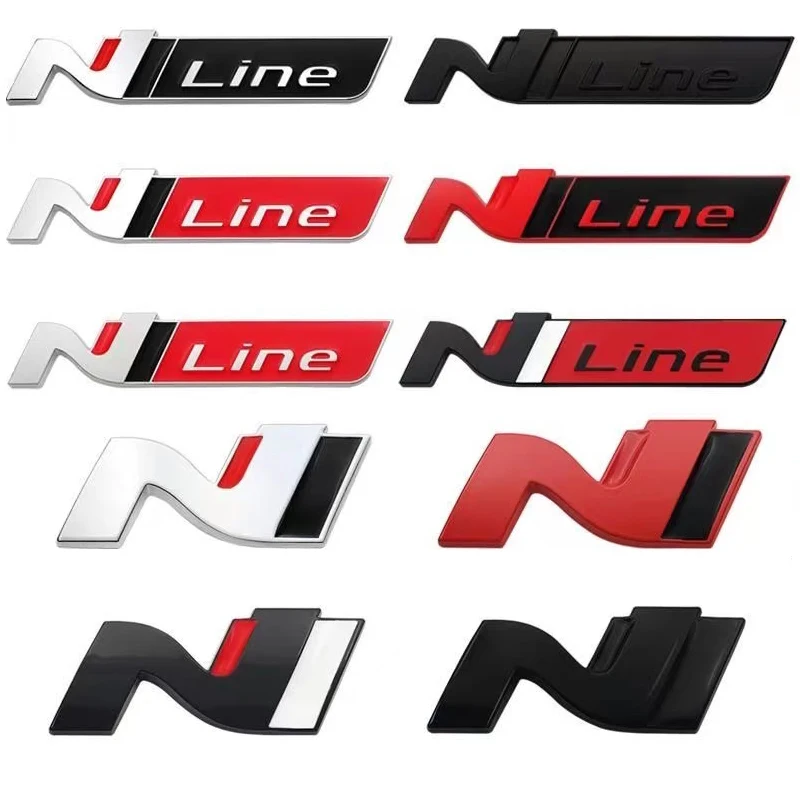 Металлическая Автомобильная 3D наклейка N Line значок эмблема Передняя решетка для