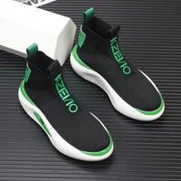 mens shoes 2022 summer breathable new slip on trendy shoes mens korean style versatile platform sports casual knitted sneakers