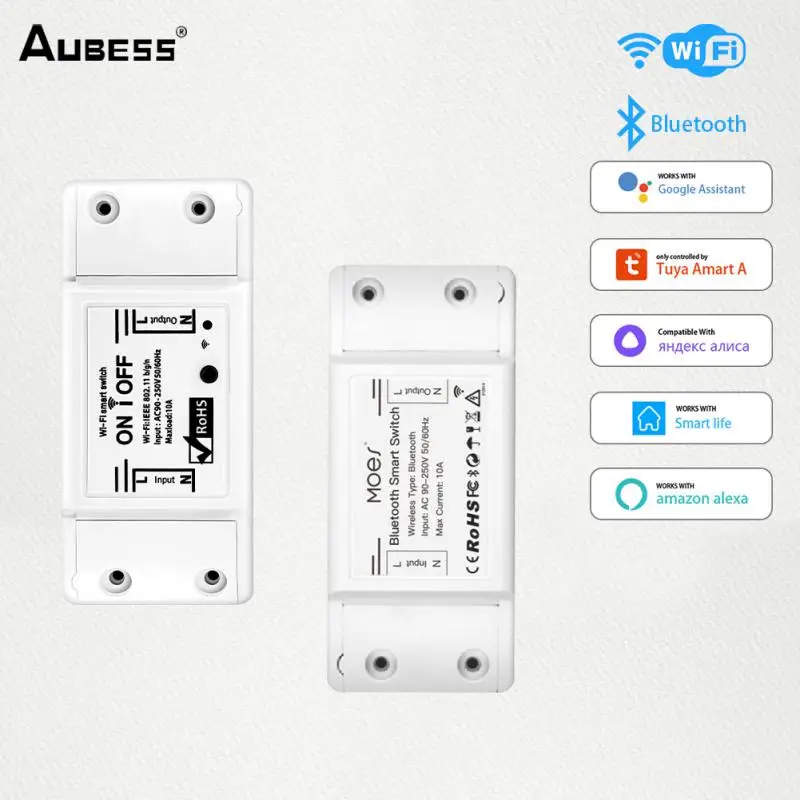 

WiFi/Bluetooth-compatible Smart Light Switch Breaker Timer Smart Life APP Wireless Remote Control Works With Alexa Google Home
