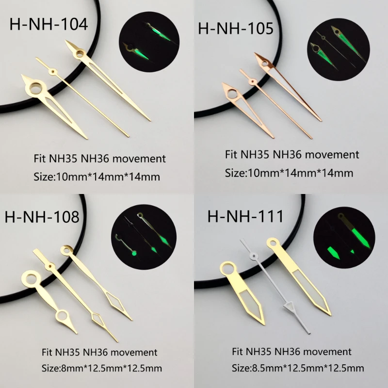 

Watch pointer green luminous fit NH35 NH36 movement watch hands