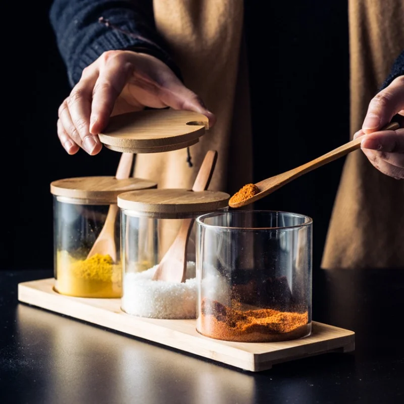 

Набор из 3 предметов, зернистость для соли, перца, специй, конфет, печенья, кофейных зерен, зернистость, контейнер с крышкой из дерева