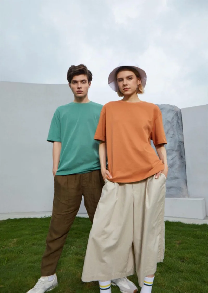 

200g 100% Cotton Summer Men's T Shirt Solid T Shirt Mens Oversized Short Sleeve Casual Cotton Mens Streetwear Thin Tees Top