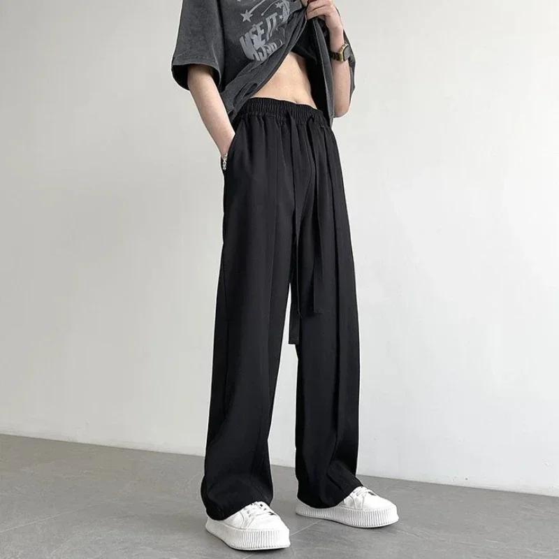 Брюки мужские прямые из полиэстера модные брюки-слаксы Классическая формальная