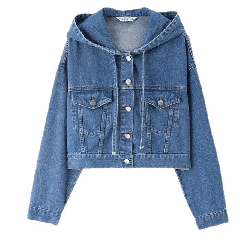 Повседневная укороченная джинсовая куртка осень 2023 новинка свободного кроя с