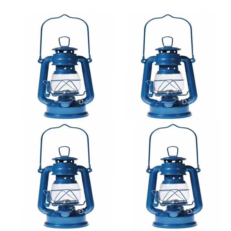 

, Bright & Durable Tall, Bright, Durable & Modern 8 Inch Blue Emergency Lamp Light Kerosene Oil Lantern of 4 - Ideal for Power O