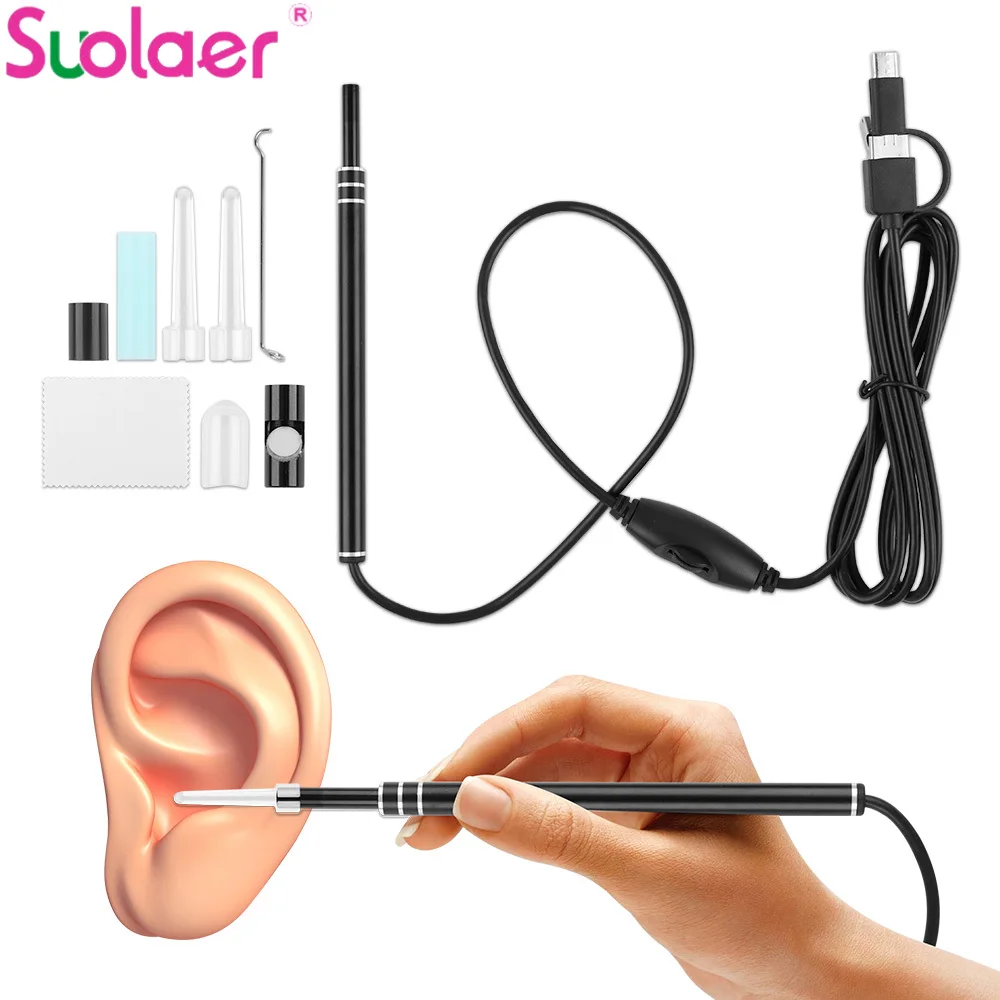 Ear Wax Cleaner Smart Visual Earwax Remover Ear Pick Otoscope Ear Stick Ear Wax Removal Tool With Camera 3 in 1 Ear Cleaning Kit