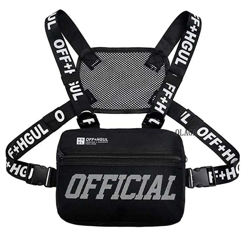 2022 Fashion Streetwear Men Hip-Hop Chest Bag Tactical Two Straps Chest Rig Bags Trendy Style Rectangle Chest Utility Pack