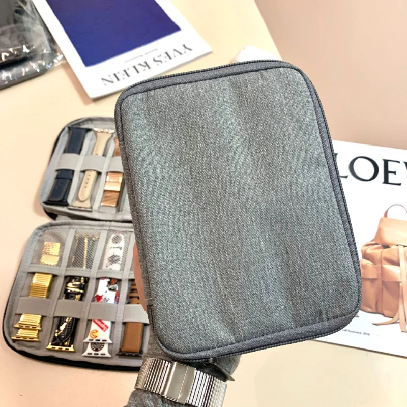 Smart Watch Band Storage Organizer Multifunction Portable Watch Strap Box for Apple Watch Travel Pouch Bag Holds 10-15 Bands