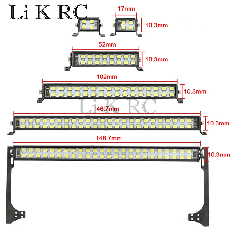 

LED Headlights Bright Spot Light Headlights Dual Row Headlights For Wrangler Axial SCX10 D90 TRX4 Wraith Tamiya TRX6 ZLRC
