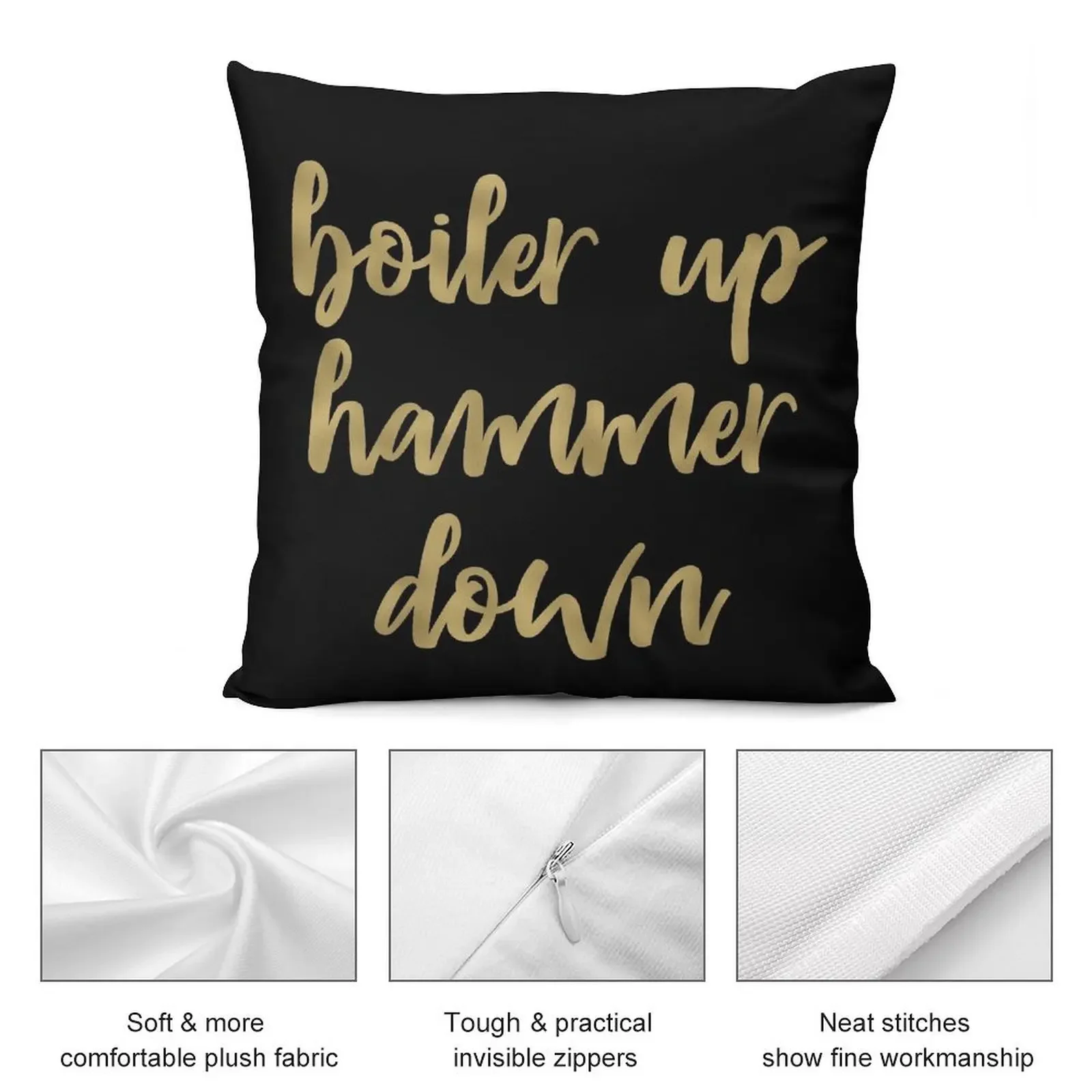 Котел Up Hammer Down Purdue Золотая фольга Декоративная подушка Диванные подушки