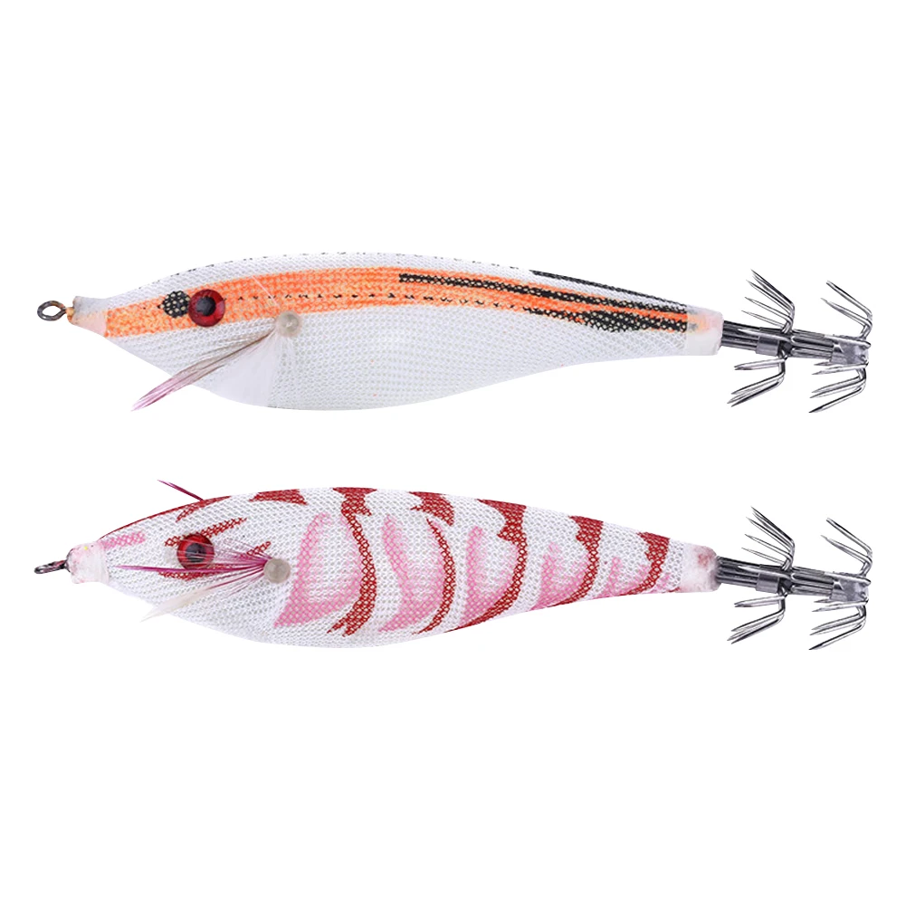 Luminous Squid Jig Hook Wood Shrimp Bait 10cm 9g Cuttlefish Fishing Lures