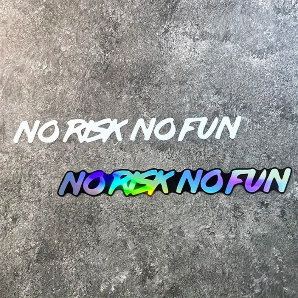 Фото Съемная наклейка на автомобиль «No Risk No Fun», водонепроницаемая, самоклеящаяся, с крупными буквами, прочная, устойчивая к погодным условиям, виниловая наклейка на бампер №4