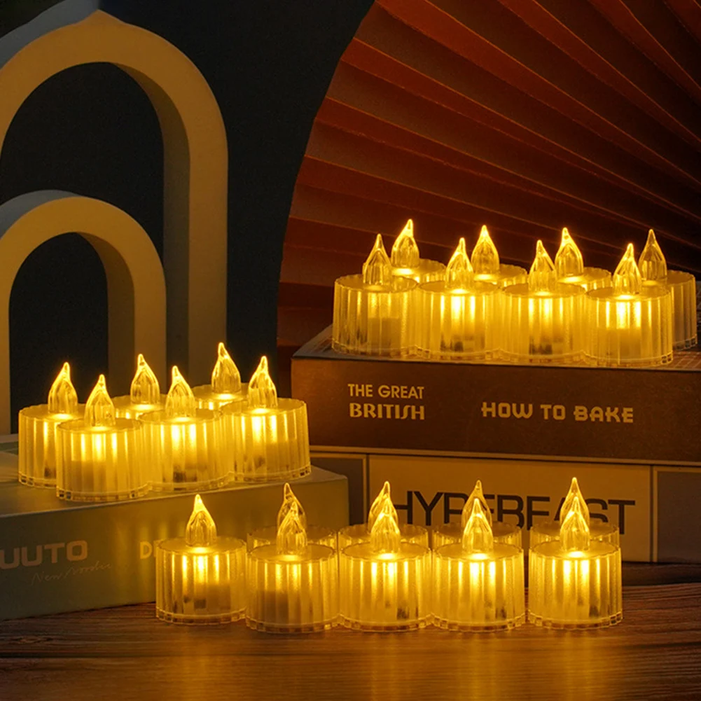 

Flameless LED Tea Lights Candles Battery Powered Coloful Flickering Pillar Candles Light Romantic Party Atmosphere Home Decor
