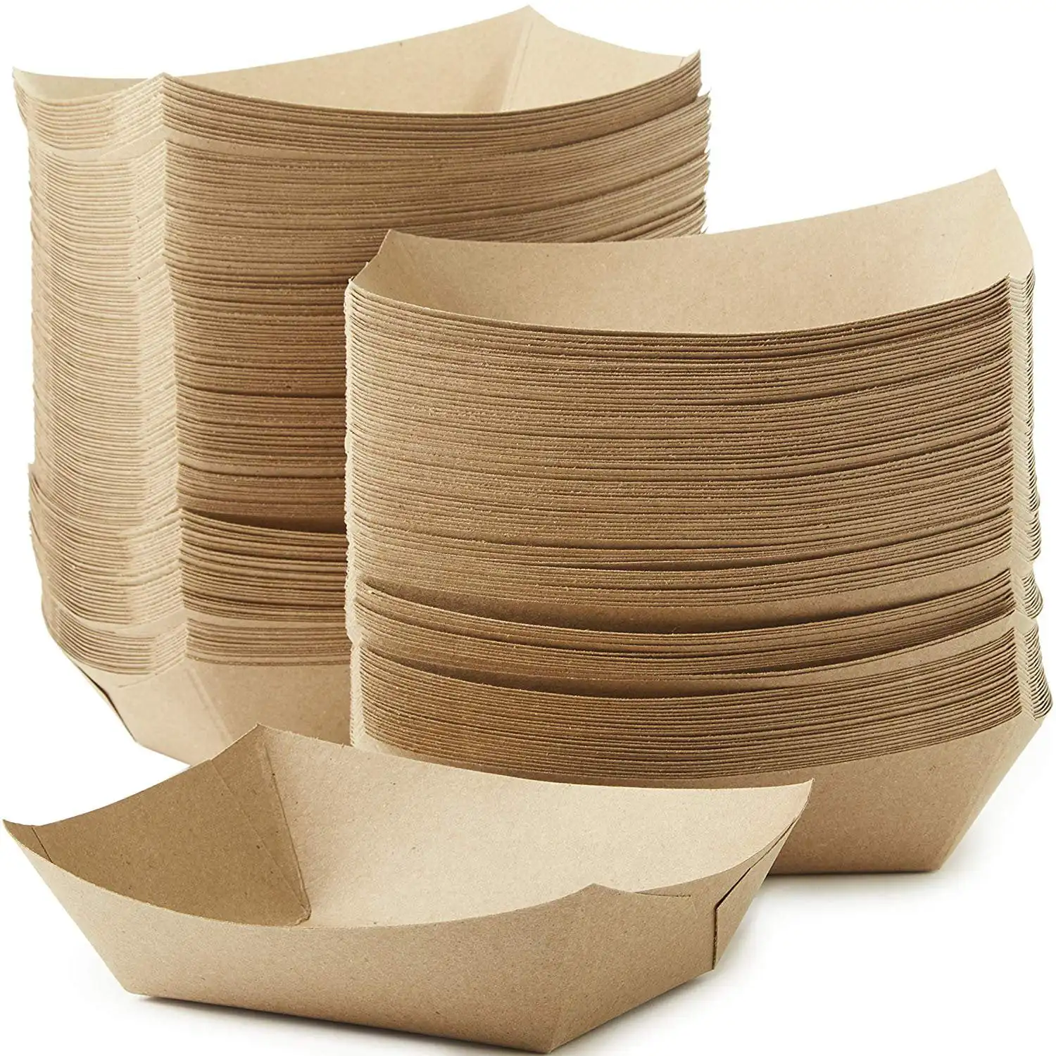 

3lb Kraft Brown Extra Sturdy Disposable Rectangular Paper Food Trays, 50 Ct