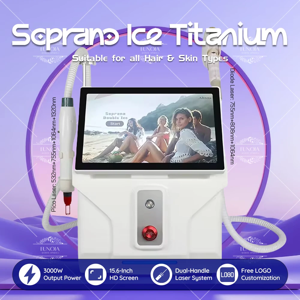 Диодный лазер Nd YAG 2 в 1 3000 Вт аппарат для удаления волос очистки татуировок