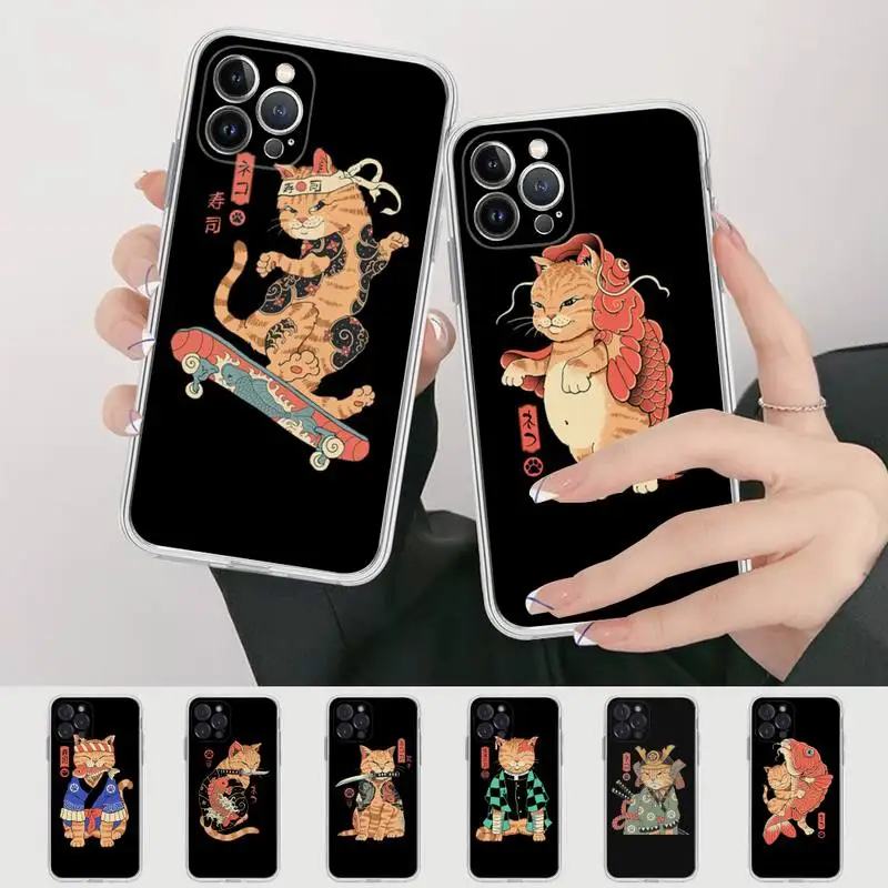 

Neko Ramen Japan Cat Anime Phone Case Silicone Soft for iphone 14 13 12 11 Pro Mini XS MAX 8 7 6 Plus X XS XR Cover