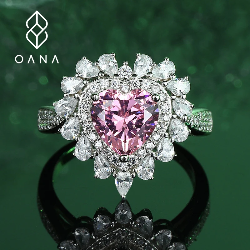 

Женское кольцо из серебра S925 пробы, инкрустированное розовой любовью, в стиле принцессы, нишевое модное женское ювелирное изделие, бесплатная доставка