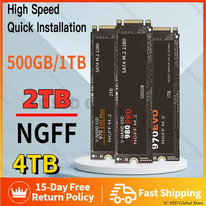 

100% Original M2 SSD 2280 1TB 2TB 4TB Hard Drive M.2 SSD High-Speed Hard Disk SATA NGFF Disco Duro For Laptop PC