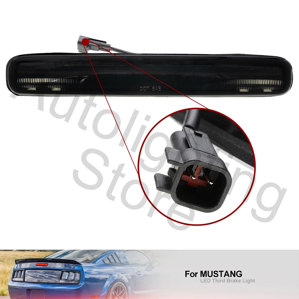 1x для 2005-2009 Ford Mustang Smoke/RED Lens светодиодный третья Тормозная задняя стоп-сигнала