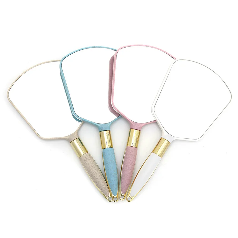 

Hd handle makeup mirror European hand-held beauty handle mirror portable high-end retro pattern mirror