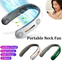 portable mini neck fan portable bladeless fan usb rechargeable leafless hanging fans wearable bladeless fan air cooler