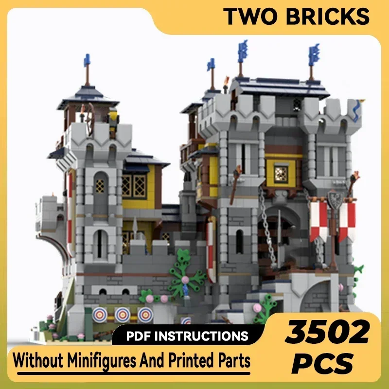 Moc строительные кирпичи военная модель черный сокол рыцарская крепость