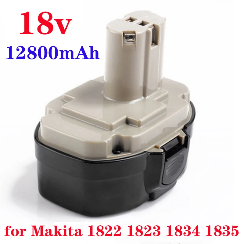 

2022 New 18V 12800mAh Ni-MH Replacement Battery for Makita 1822 1823 1834 1835 192827-3 192829-9 193159-1 193140-2 193102