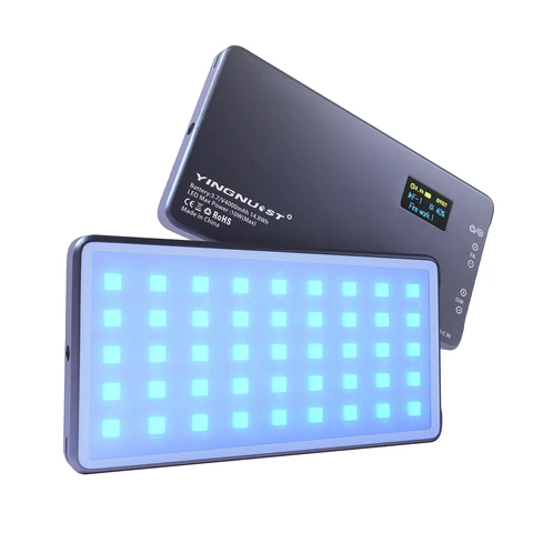 Светодиодная портативная лампа для видеосъемки: 4000 мАч, перезаряжасветильник панель RGB с креплением на Холодный башмак для освещения фотосъемки