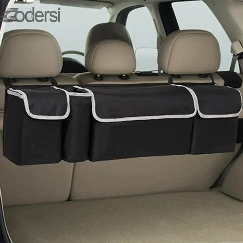 

Multifunctional Black Car Back Seat Organizer Bag High Capacity Hanging Auto Car Trunk Organizer Storage Bag Car Accessories
