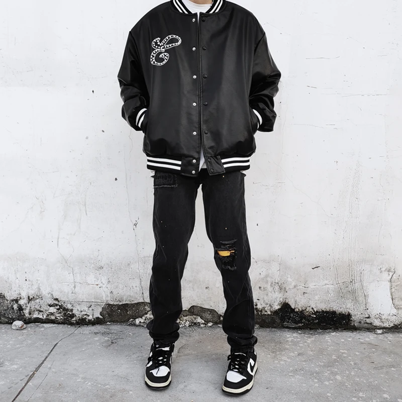 

Men's Jeans American High Street Hole Splash Ink Hip Hop Straight Loose Men's Y2k Men's Pants Fashion Men's Fashion Jeans Pants