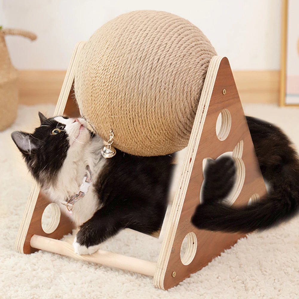 

Cat Scratching Ball Toy Grinding Ball Board Paws Scratcher cats toys Interactive Wooden Climbing Frame Pet Supplies