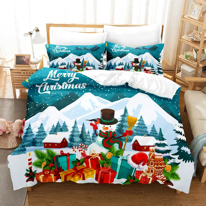 

Christmas Bedding Set Duvet Comforter Cover Pillow Case 3D Queen King Double Full Twin Single 3PCS 2PCS Bedroom Cover Polyester