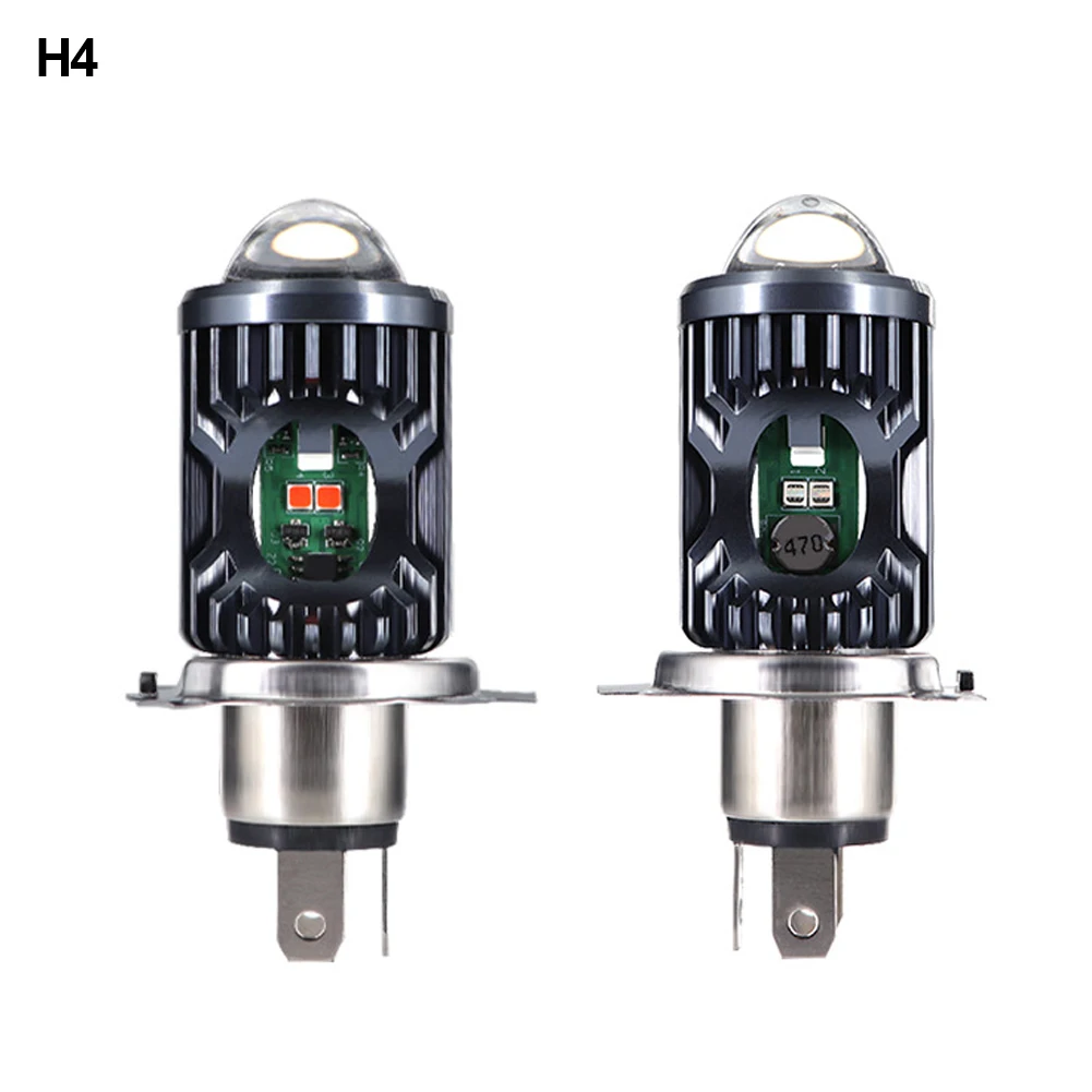 

Светодиодные лампы для мотоциклетных Фар H4, H6, BA20D, P15D, желтые, синие, красные, 4 цвета