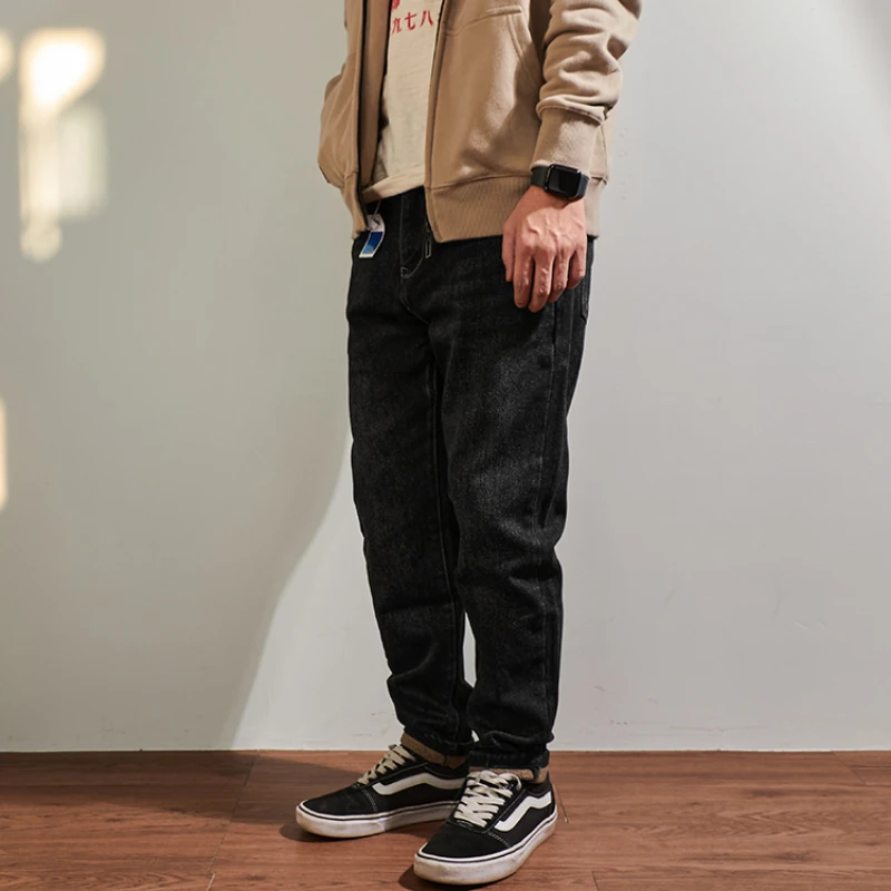 Heavy n Retro Jeans men's winter suede stretch casual pants