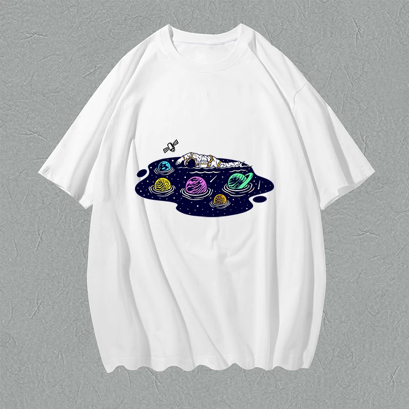 

Разноцветная домашняя Корейская футболка с астронавтом для сна, стильная Подростковая футболка большого размера для спортзала, нательная рубашка с надписью Love Game