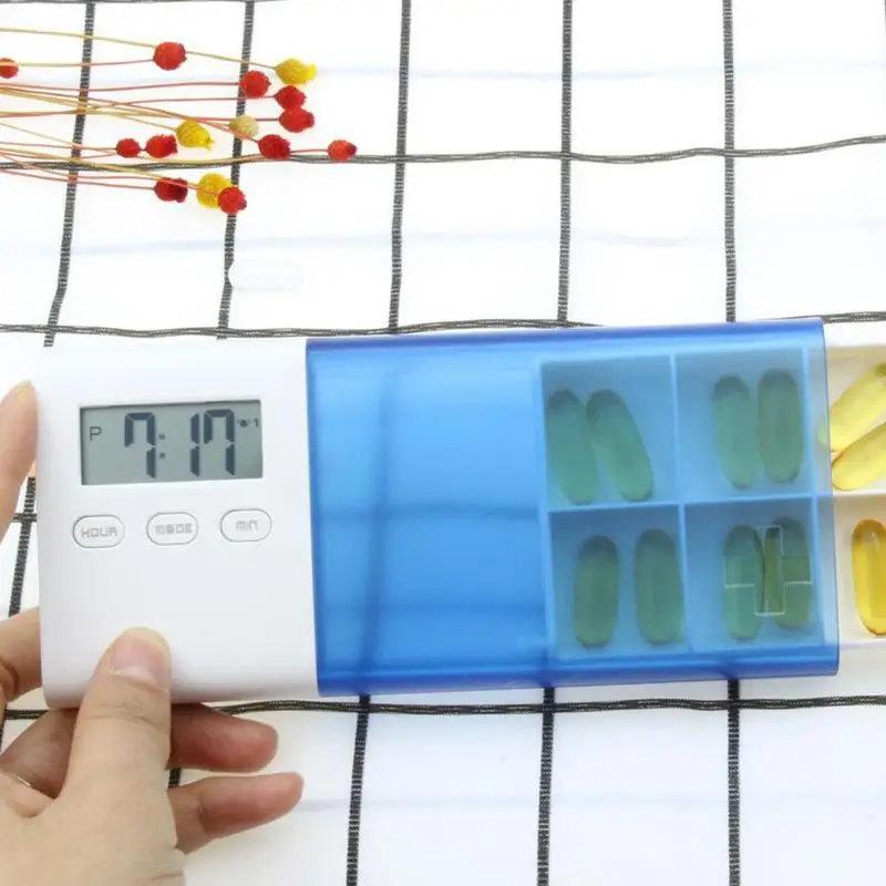 

Контейнер для таблеток, коробка для хранения лекарств, электронный органайзер для таблеток с таймером и звуковым сигналом