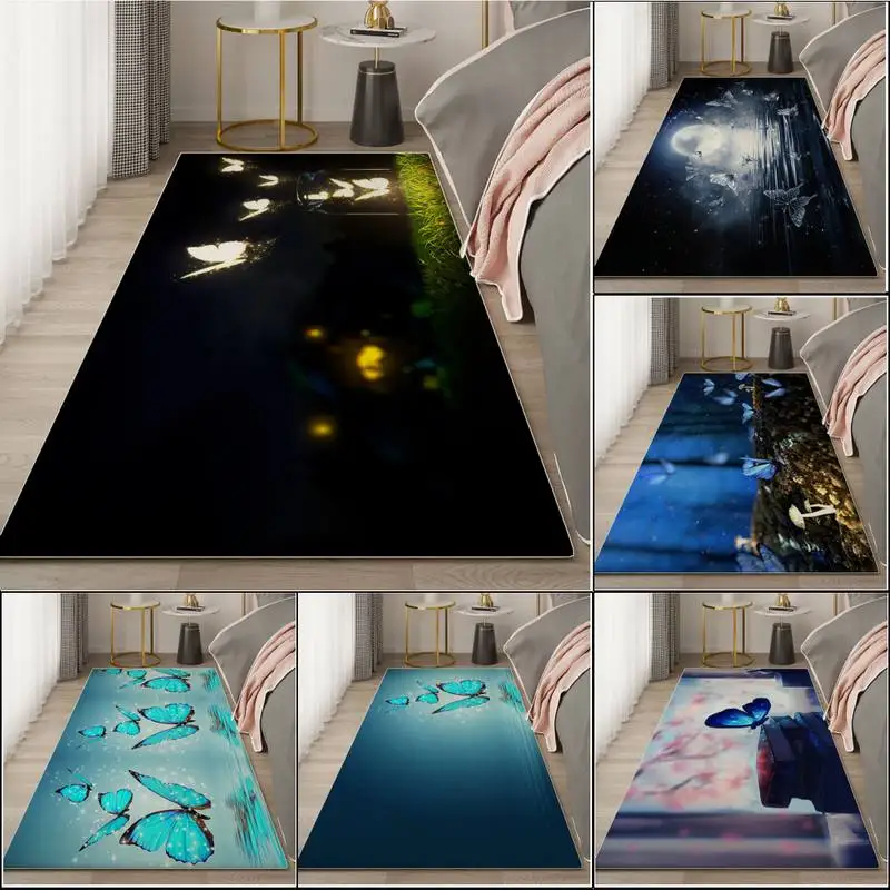 

Кухонный коврик с рисунком бабочки, ковер для спальни, гостиной, Придверный коврик, домашний Коврик для прихожей, напольный коврик для ванно...