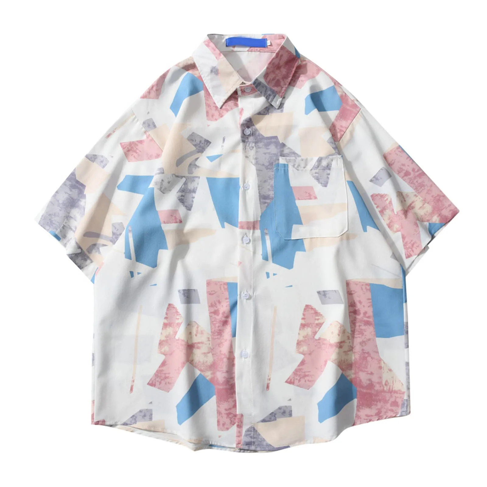 

Мужская Повседневная рубашка, белая Повседневная рубашка оверсайз в этническом стиле с 3D-принтом, 2019