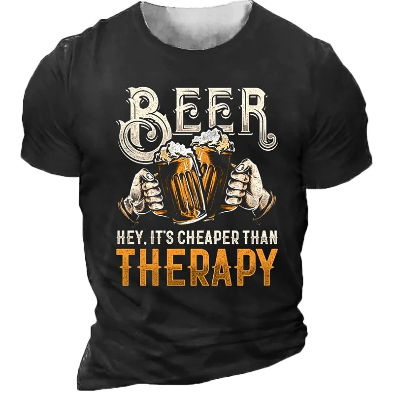 

Beer Print Men's T-shirts 3d Hip Hop Rock Tshirt Drinking Short Sleeve Male Clothing Vintage Tops For Men Homme Camiseta Hombre