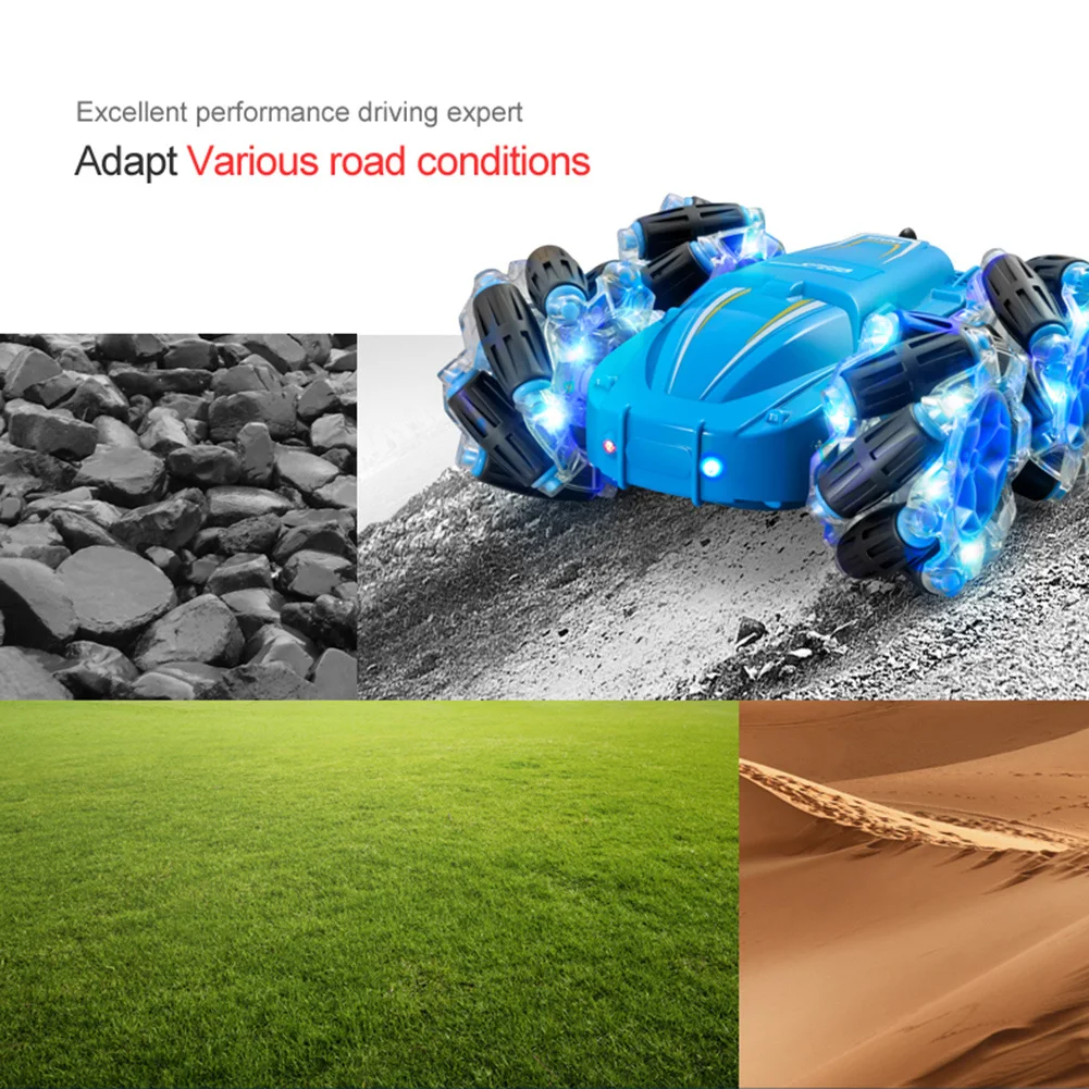 

4WD Double-sided RC Stunt Car Model with Music Light Sound Remote Control Twist Off-Road Drift Vehicle Electric Toys for Kids