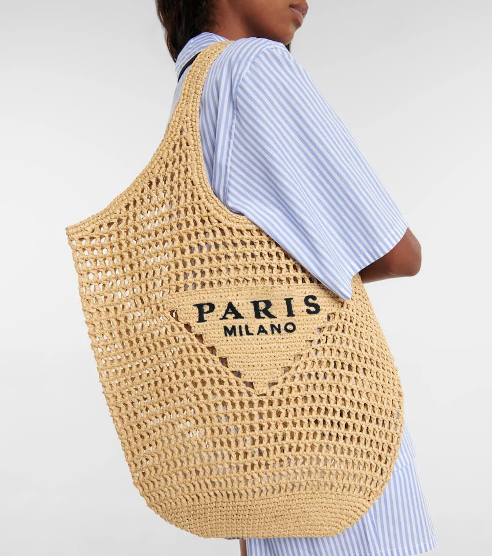 

2023 Luxury Design Women Bag Large Plaited Raffia Straw Capacity Casual Tote Handbag Hollow Summer Beach Vacation Shoulder Bag