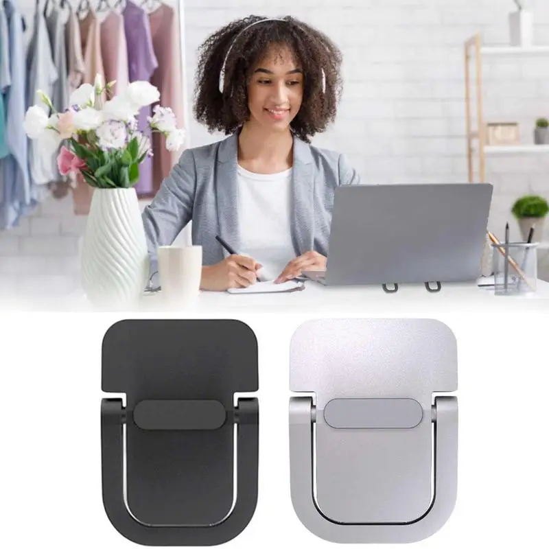 

2 Pcs Zinc Alloy Laptop Riser Invisible Computer Stand Laptop Stand Adjustable Height Compatible For Laptops Computer Tablets