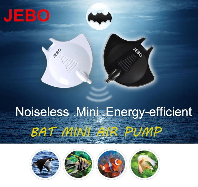 JEBO Bat Air Pump Nano Hang On Quiet Silent 220v~240v With Air Tube Air Stone Aquarium Fish Water Plant Tank Black/White Q2210