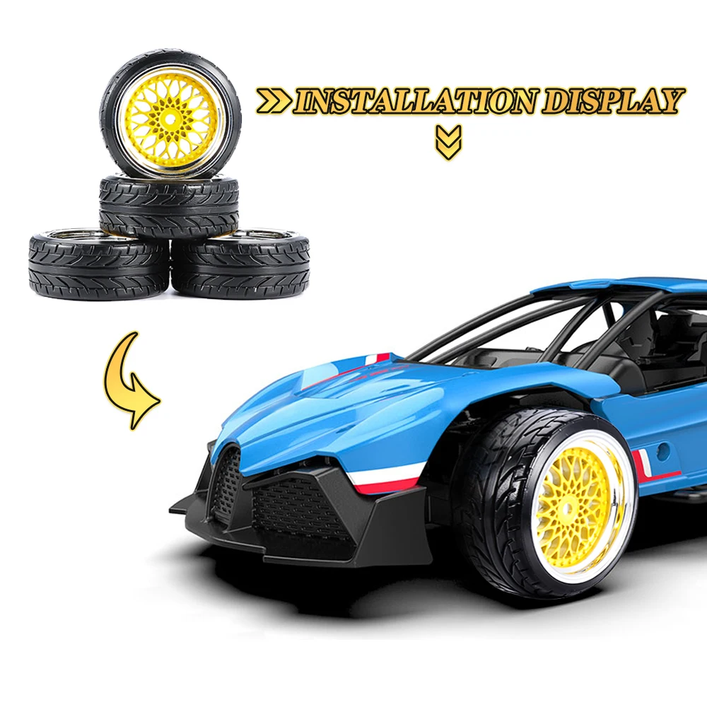 

RC Drift Tires Wheel Rim 10042+20022 For 1/10 Drift Car Model Toys 4 Pcs Set Accessory