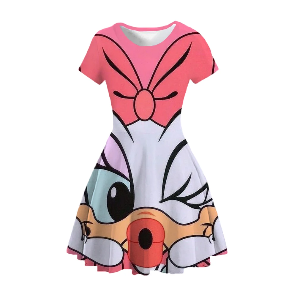 Girl Disney Donald Duck Daisy Cartoon Mouse Princess Dress Kids Costume 3D Mickey Fancy Birthday Party Dress Child Clothes 2022